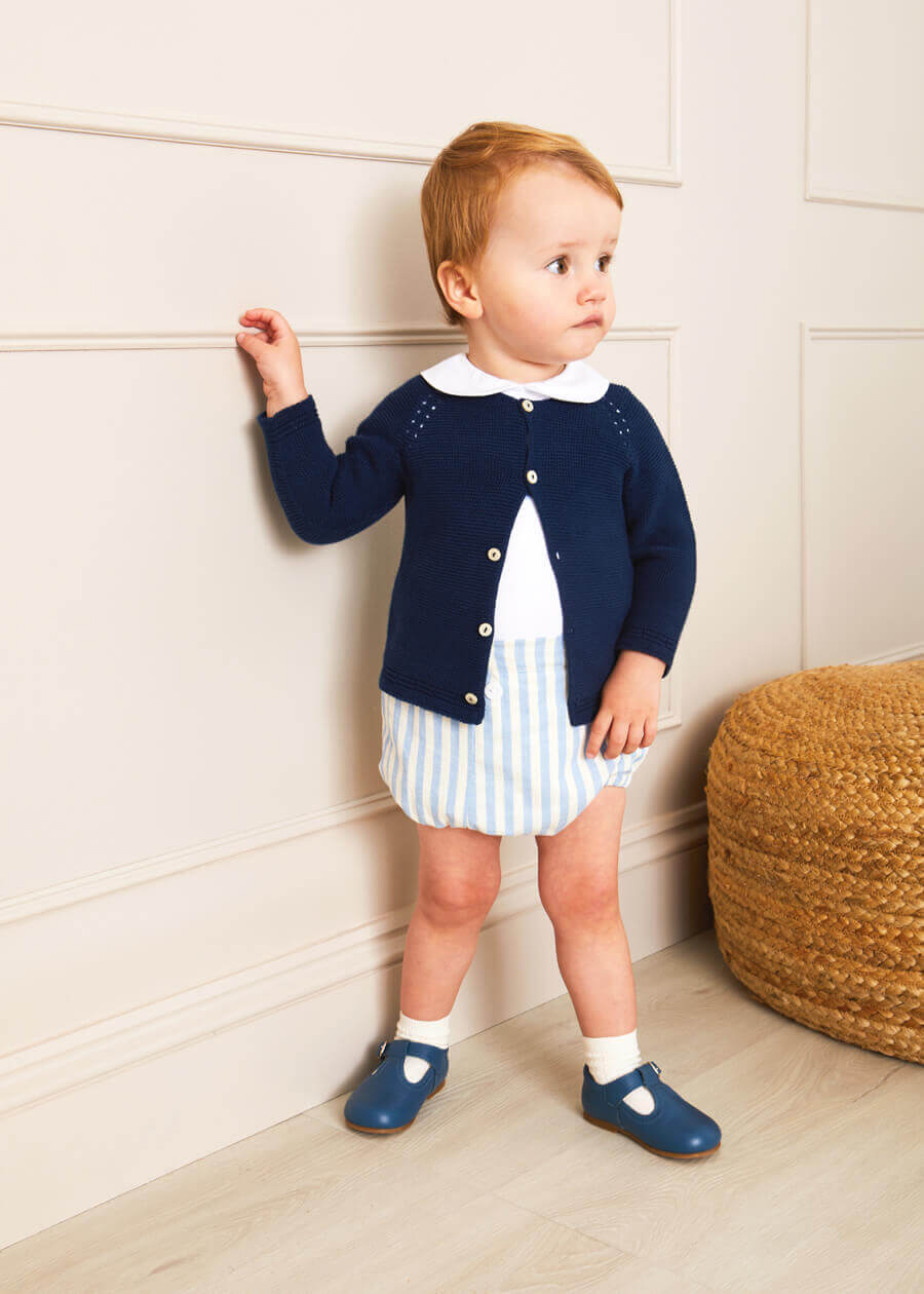 Plain Cardigan in Navy (6mths-10yrs) Knitwear  from Pepa London