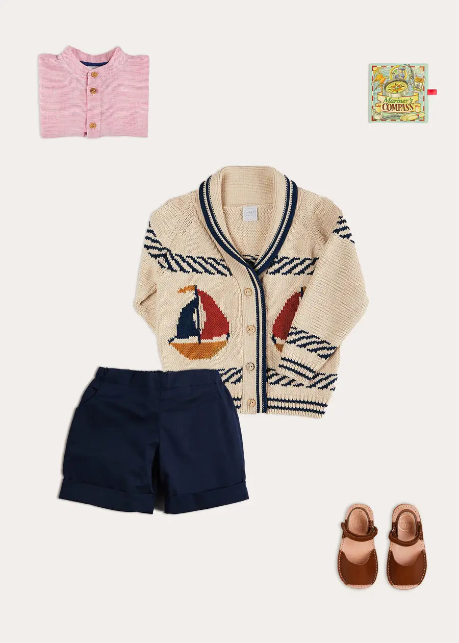 The Knitted Boat Cardigan Toddler Boy Look Look from Pepa London