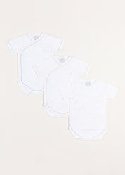 Three Short Sleeve Bodysuit Embroidered Set (1mth-12mths) TOPS & BODYSUITS  from Pepa London