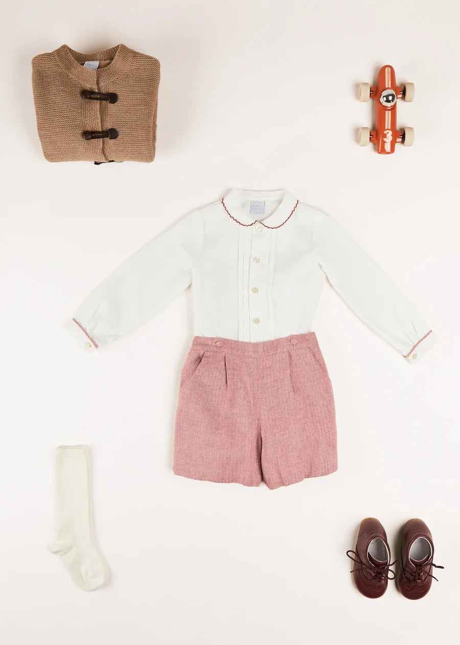 Oxford Baby Booties in Burgundy (20-26EU) Shoes  from Pepa London