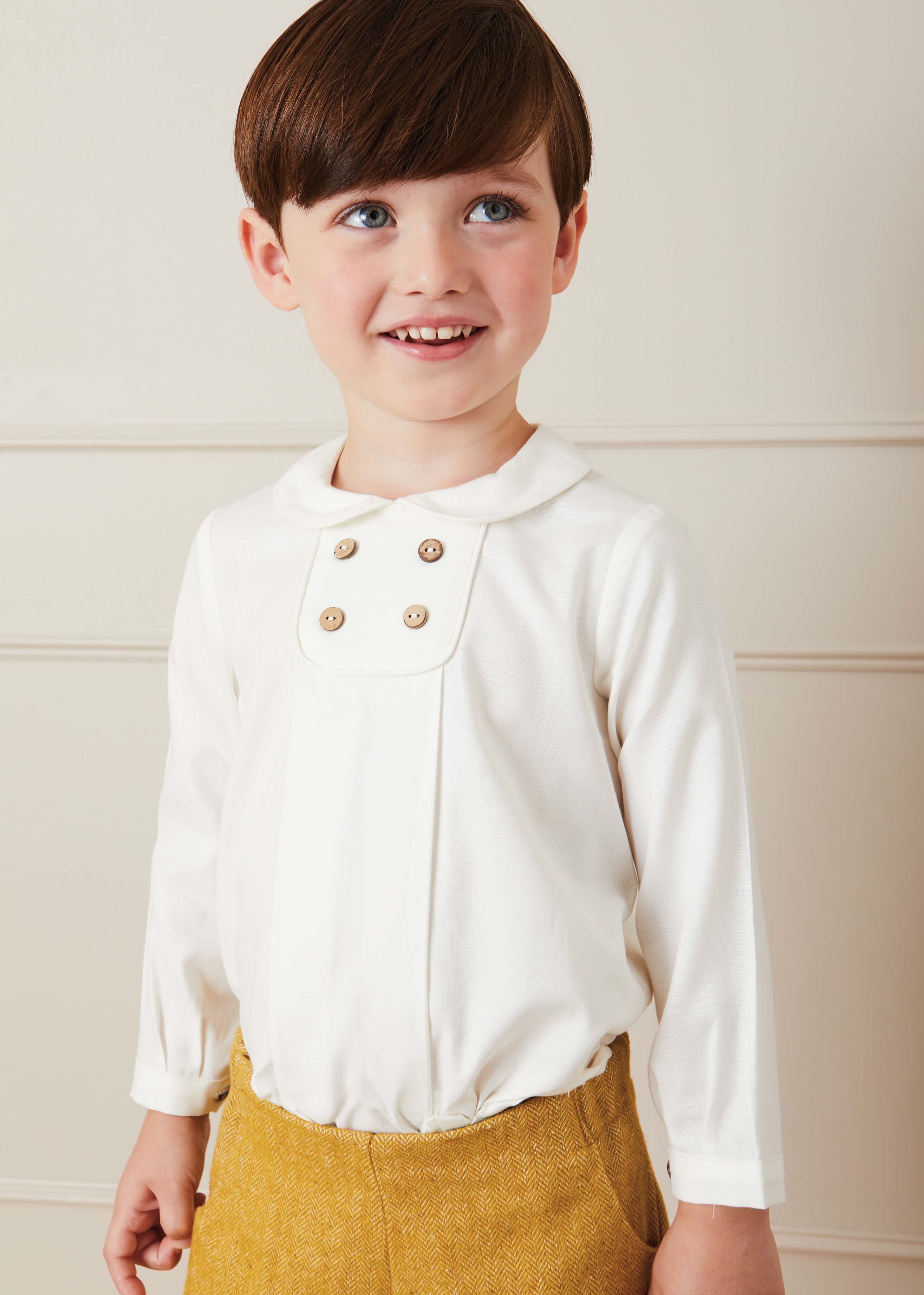 White Peter Pan Collar Shirt With Front Buttons (12mths-3yrs) Shirts from Pepa London