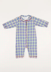 Gloucester Check Peter Pan Collar Nightwear in Blue (6mths-3yrs) Nightwear  from Pepa London
