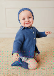 Cable Detail Knitted Bonnet In Blue (S-L) KNITTED ACCESSORIES  from Pepa London