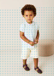 Maxwell Gingham Peter Pan Collar Short Sleeve Shirt in Green (18mths-5yrs) Shirts from Pepa London