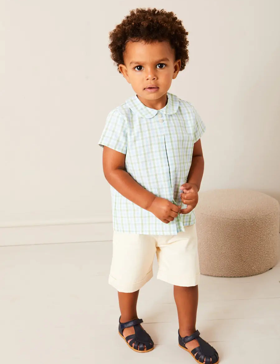 Faux Pocket Elasticated Waist Shorts in Ivory (12mths-4yrs) Shorts from Pepa London