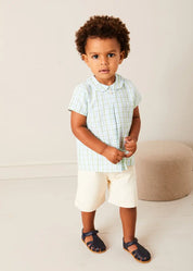 Faux Pocket Elasticated Waist Shorts in Ivory (12mths-4yrs) Shorts from Pepa London