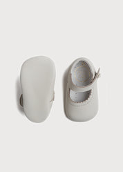 Leather Mary Jane Pram Shoes in Ivory (17-20EU) Shoes  from Pepa London