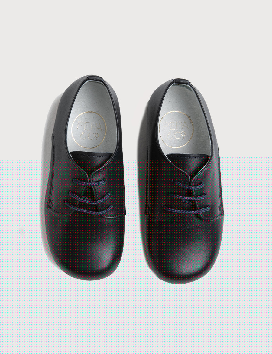 Leather Lace-Up Navy Shoes (20-34EU) Shoes  from Pepa London