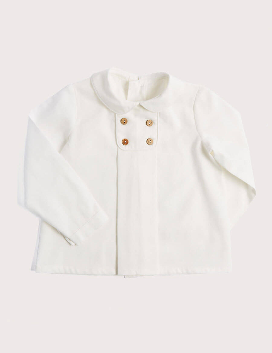 White Peter Pan Collar Shirt With Front Buttons (12mths-3yrs) Shirts from Pepa London