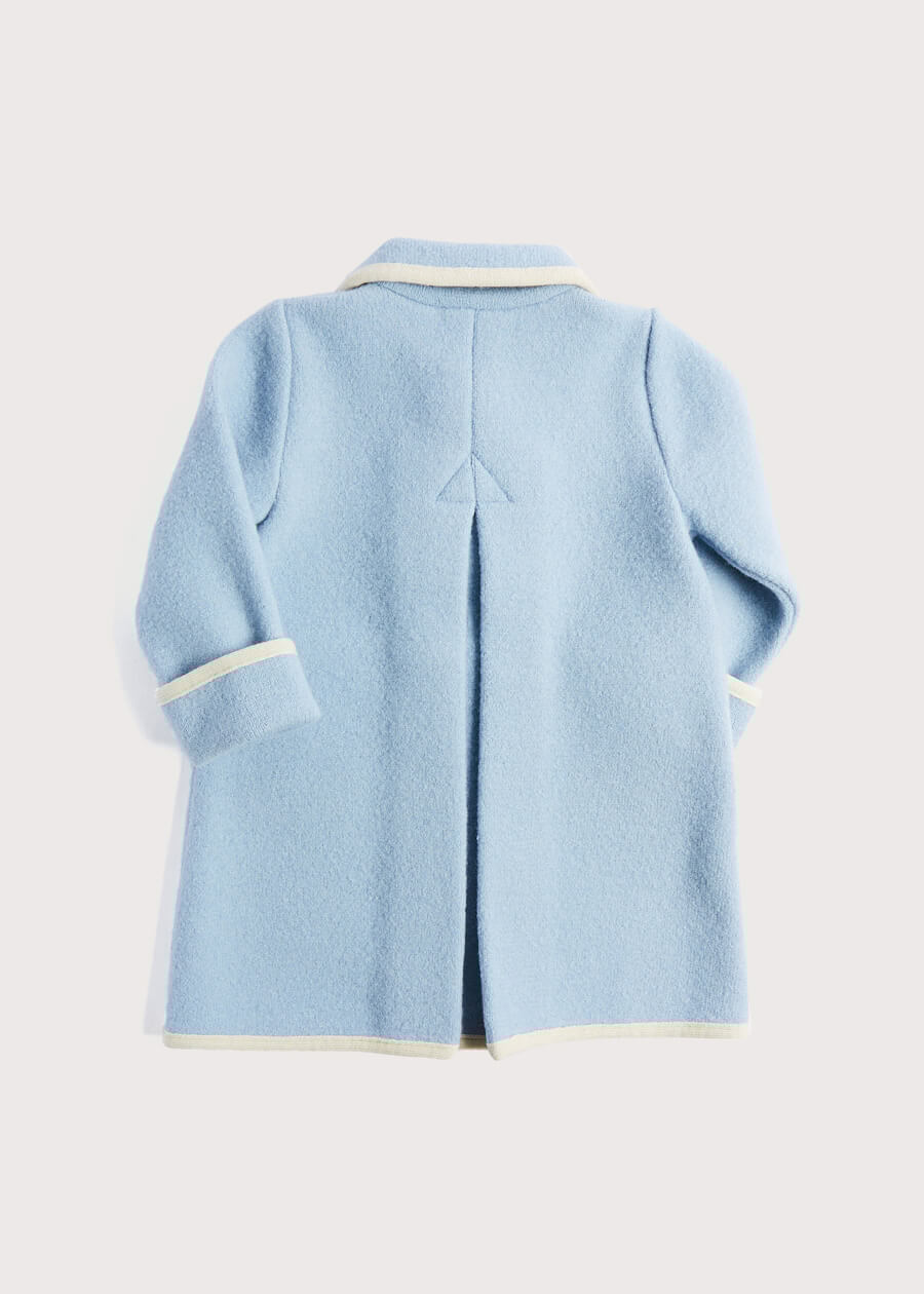Austrian Double Breasted Wool Baby Coat in Baby Blue (6mths-4yrs) Coats from Pepa London