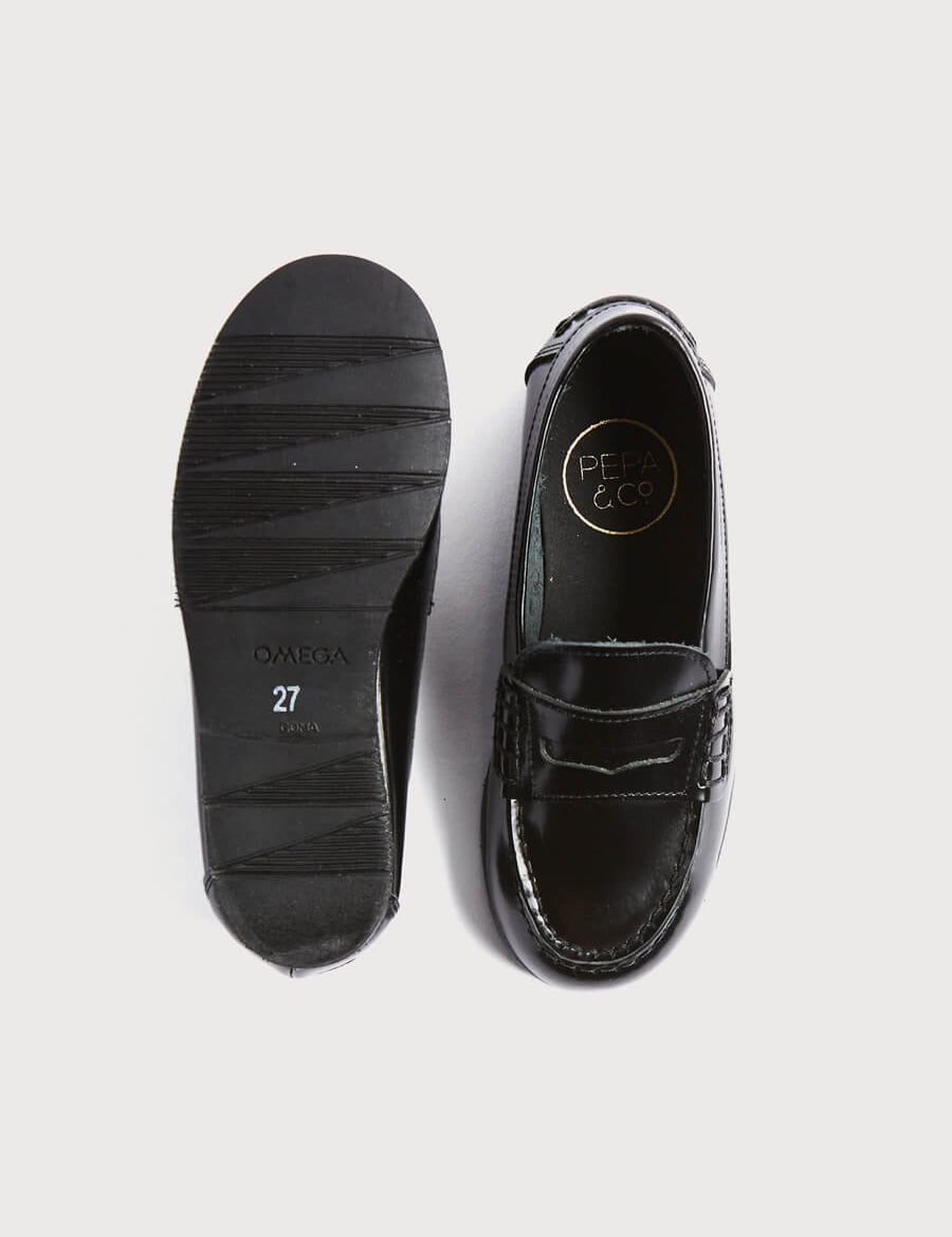 Leather Black Moccasins (26-32EU) Shoes  from Pepa London