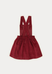 Corduroy Skirt With Pinafore Braces In Burgundy (12mths-3yrs) SKIRTS  from Pepa London
