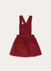 Corduroy Skirt With Pinafore Braces In Burgundy (12mths-3yrs) SKIRTS  from Pepa London