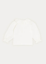 Ruffle Collar Long Sleeve Top In Cream (18mths-10yrs) TOPS & BODYSUITS  from Pepa London