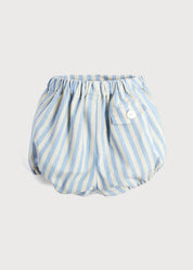 Classic Striped Bloomer in Sky Blue (3mths-3yrs) Bloomers from Pepa London