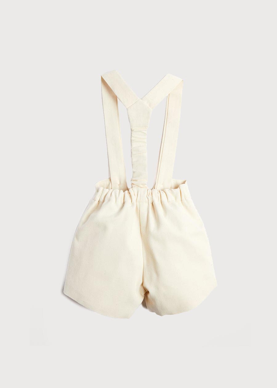 Button Detail Shorts with Braces in Beige (18mths-4yrs) Shorts from Pepa London