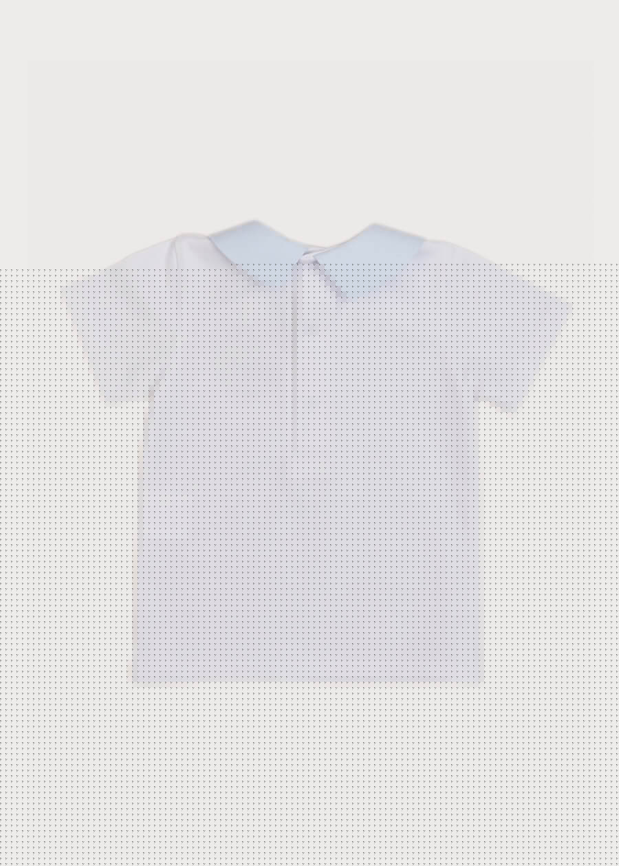 Contrast Oxford Polo Collar Short Sleeve Shirt in White (2-4yrs) Tops & Bodysuits  from Pepa London