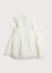 Embroidered Lace Trim Dress in Ivory (6mths-5yrs) Dresses  from Pepa London
