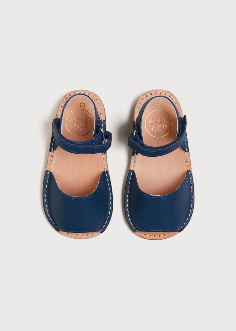 Open Toe Leather Sandals in Blue (17-30EU) Shoes  from Pepa London
