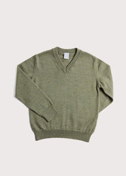 Plain V-Neck Sweater in Sage Green (4-10yrs) Knitwear  from Pepa London