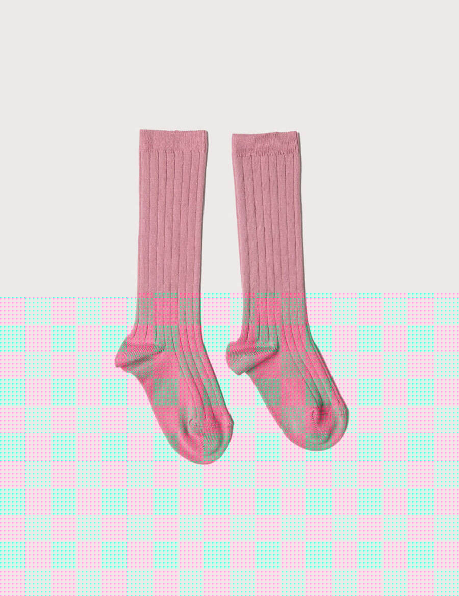 Pink Ribbed Knee-High Socks (3mths-10yrs) Socks from Pepa London