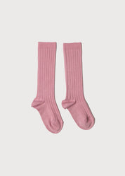 Pink Ribbed Knee-High Socks (3mths-10yrs) Socks from Pepa London