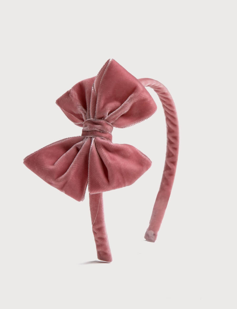 Velvet Hair-Band in Pink Hair Accessories  from Pepa London