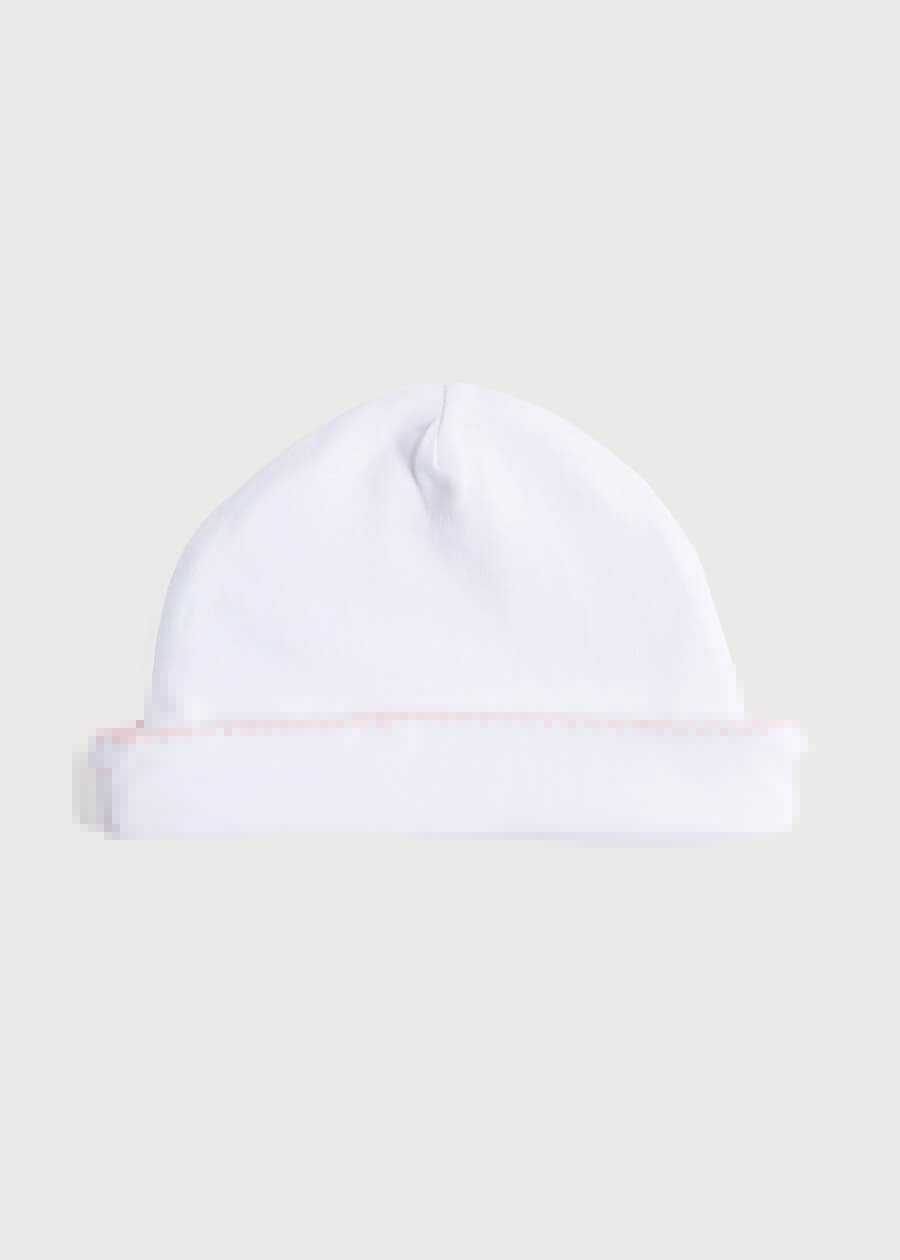 Newborn Hat with Pink Hand Smocked Detail (0-3mths) Accessories  from Pepa London