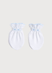 Blue Hand Smocked Mittens Accessories  from Pepa London