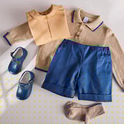 Classic Turn-up Hem Cotton Shorts in French Blue (18mths-3yrs) Shorts  from Pepa London