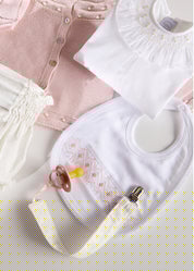 Pink Hand Smocked Bib Accessories  from Pepa London