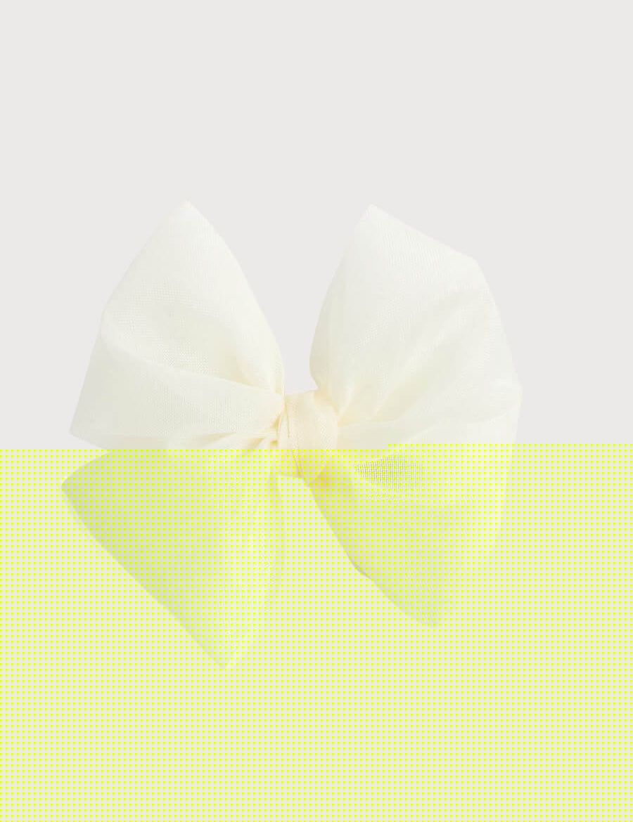 Big Bow Tulle Clip in Ivory Hair Accessories  from Pepa London