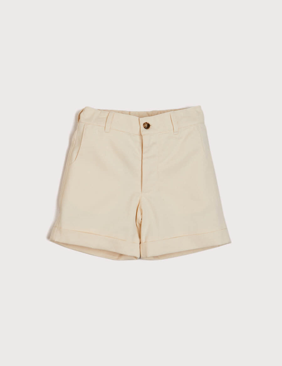 Pocket Detail Shorts With Turn-Ups in Beige (4-10yrs) Shorts  from Pepa London