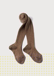 Taupe Ribbed Tights (0mths-10yrs) Tights from Pepa London