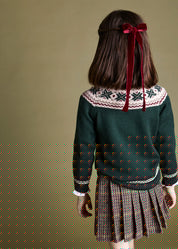 Classic Fair Isle Merino Wool Jumper in Green (12mths-10yrs) Knitwear  from Pepa London