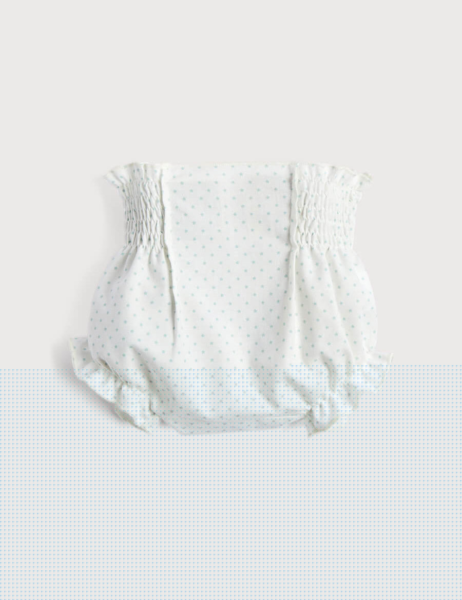 Newborn Star Print Bloomer in Light Green (0-12mths) Bloomers  from Pepa London
