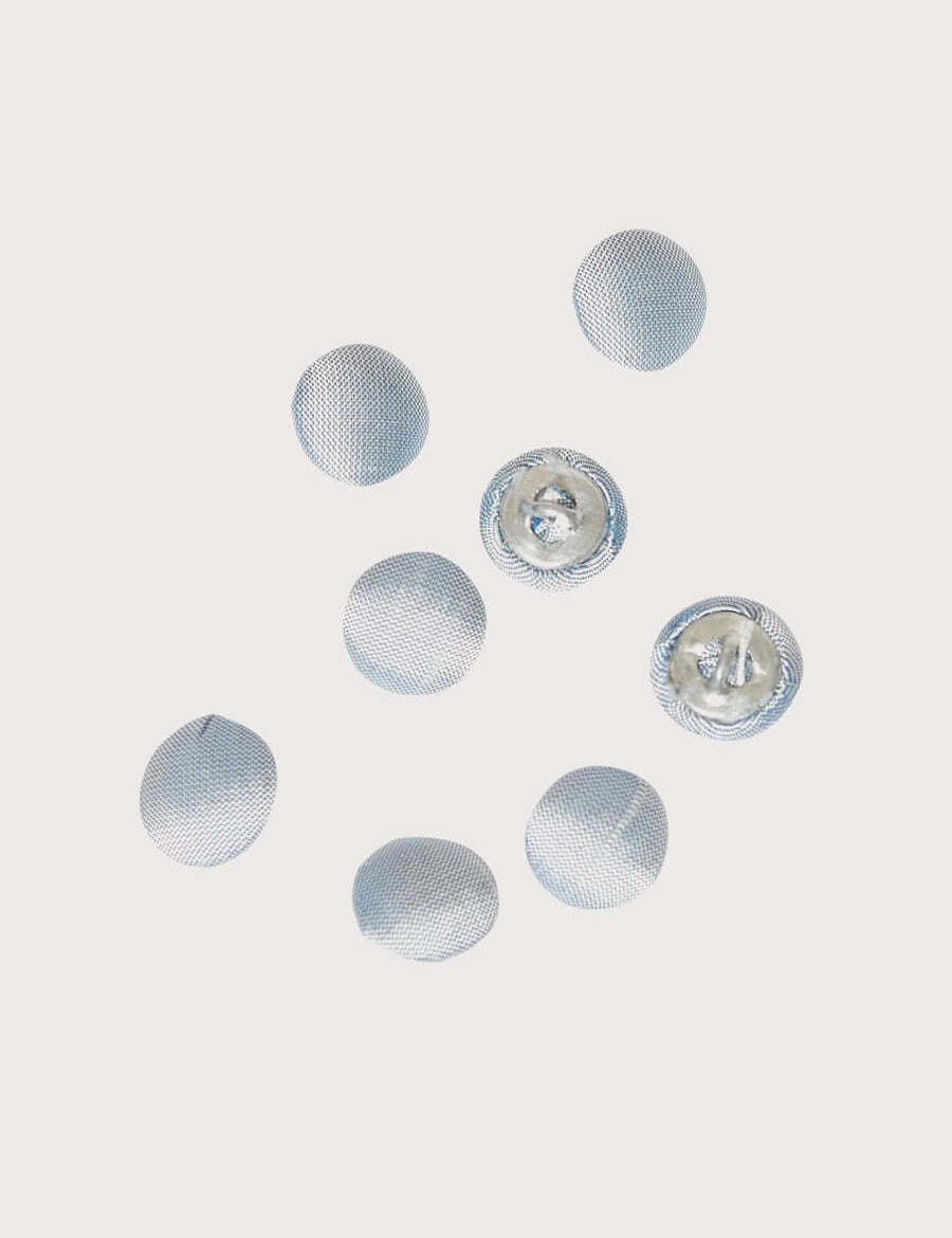 Blue silk covered buttons Buttons  from Pepa London