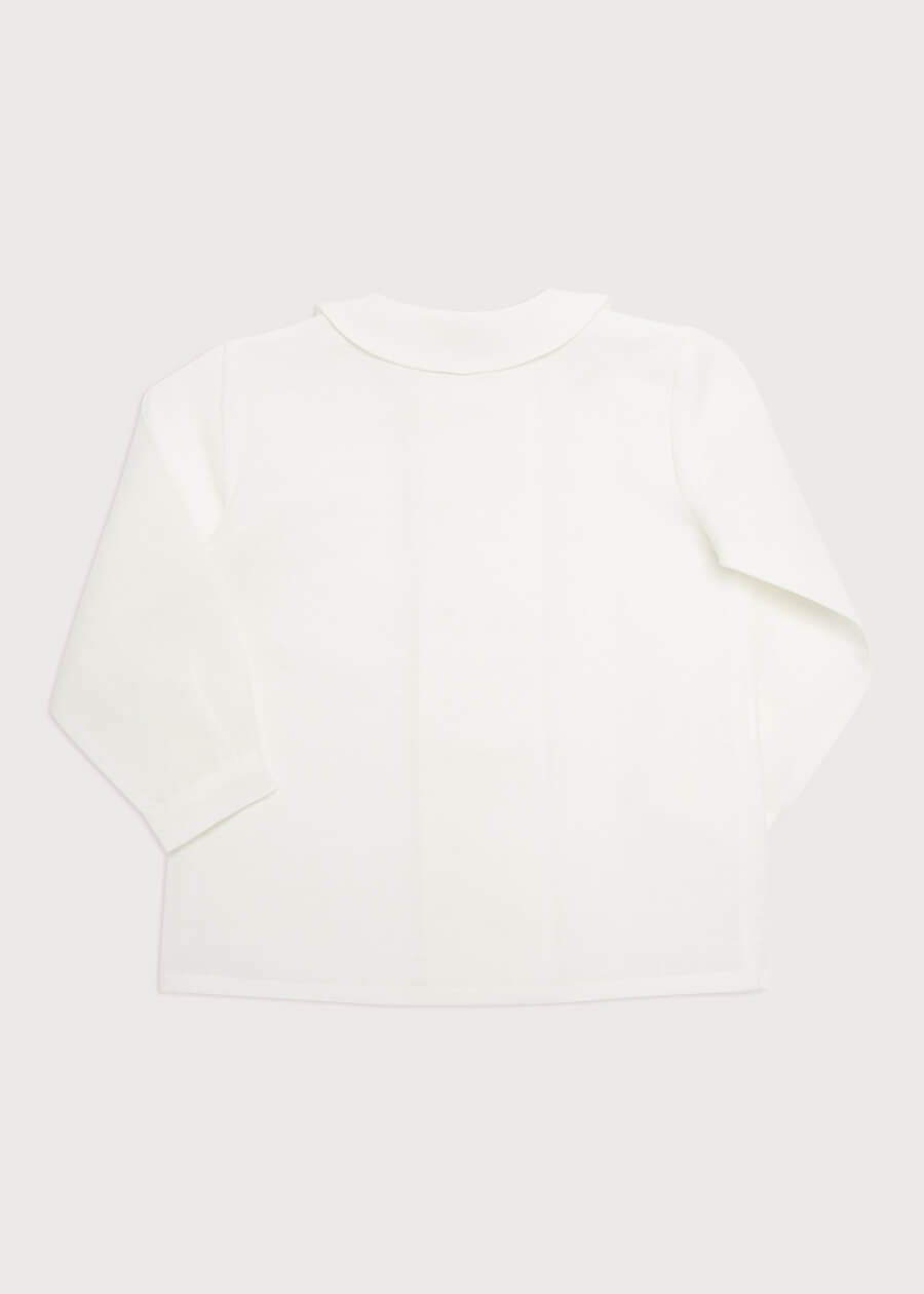 White Double-Breasted Peter Pan Collar Shirt (12mths-10yrs) Shirts  from Pepa London