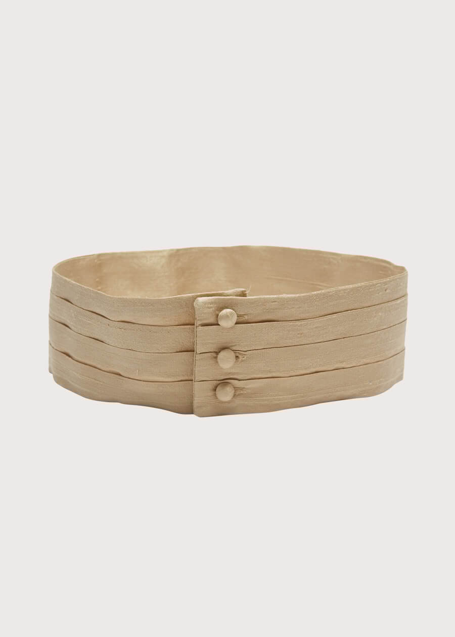 Beige Silk Pageboy Cummerbund Belts  from Pepa London
