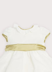 Flower Girl Ivory Dress with Green Silk Sash (6mths-10yrs) Dresses from Pepa London