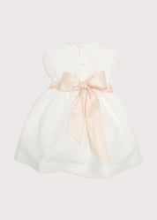 Ivory Hand Smocked Occasion Dress with Pink Details (6mths-10yrs) Dresses from Pepa London