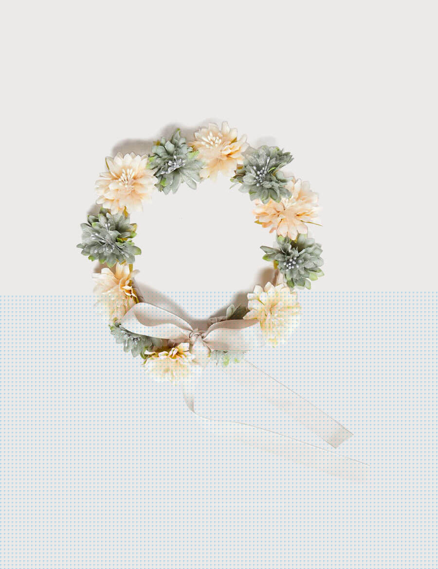 Flower Pearl Detail Crown in Teal Blue Hair Accessories  from Pepa London