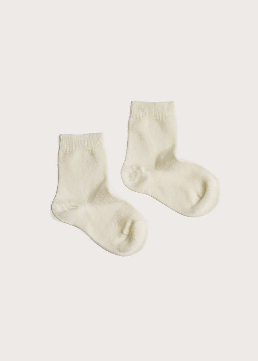 Cotton Short Socks Cream (0mths-10yrs) Socks from Pepa London