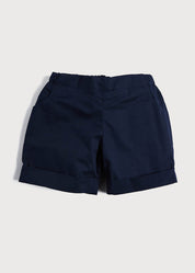 Classic Turn-up Hem Cotton Shorts in Navy (12mths-4yrs) Shorts from Pepa London