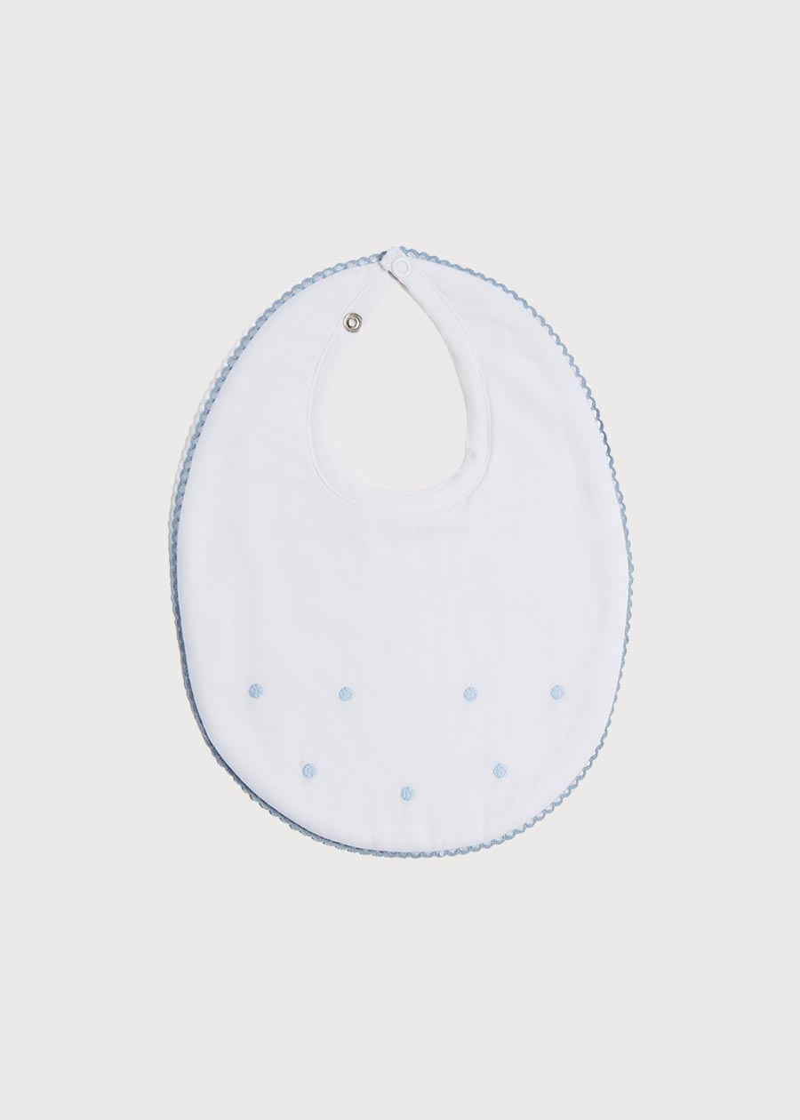 Blue Dotted Cotton Bib Accessories  from Pepa London