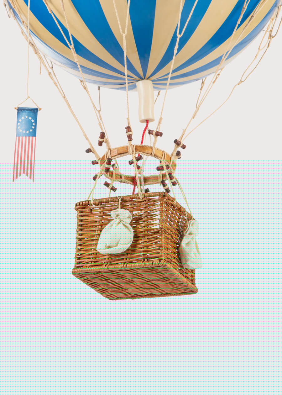 Striped Large Hot Air Balloon in Blue Toys  from Pepa London