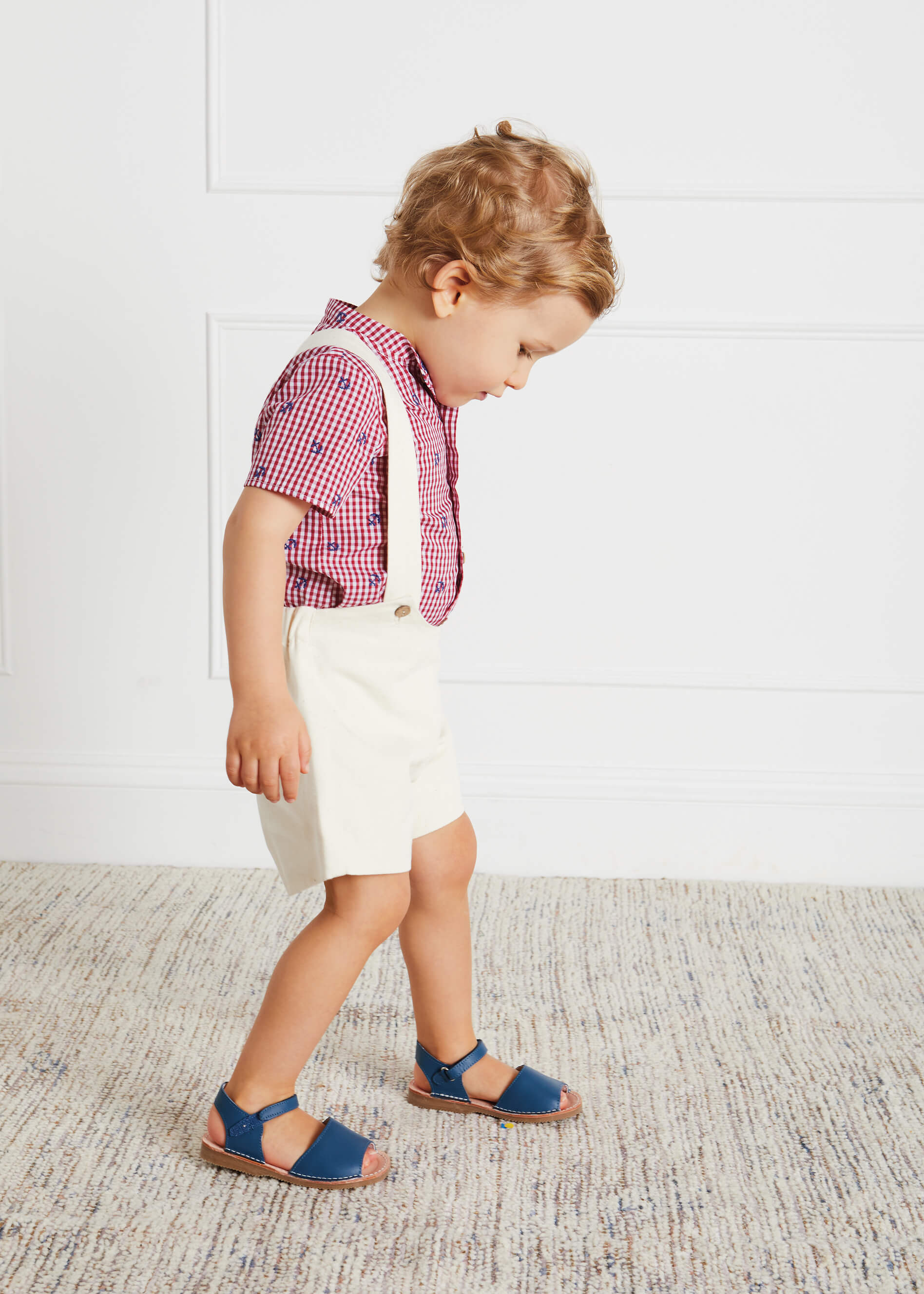 Button Detail Shorts with Braces in Beige (18mths-4yrs) Shorts from Pepa London