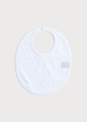 White Bib with Beige Embroidered Rocking Horse Accessories  from Pepa London