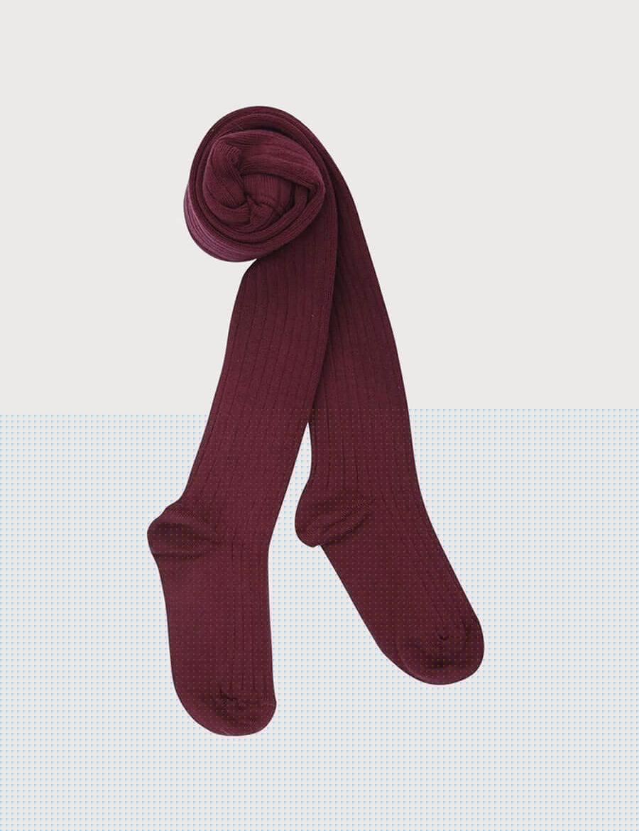 Burgundy Ribbed Tights (0mths-10yrs) Tights from Pepa London
