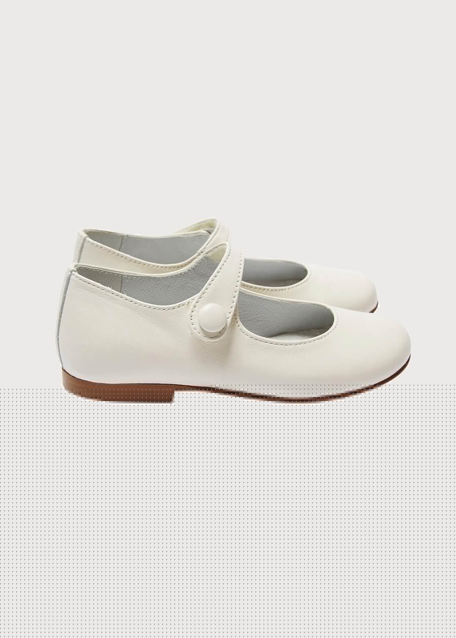 Girls Ivory Leather Mary Jane Shoes (20-34EU) Shoes  from Pepa London